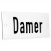 Emaljskylt Damer vit - svart 12 x 5 cm modell 5-5