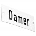 Emaljskylt Damer vit - svart 12 x 5 cm modell 5-5