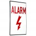 Emaljskylt ALARM (whithout holes) vit - röd 6 x 10 cm modell 33-5