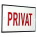 Emaljskylt PRIVAT vit - röd 10 x 6 cm modell 33-5