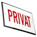 Emaljskylt PRIVAT vit - röd 10 x 6 cm modell 33-5