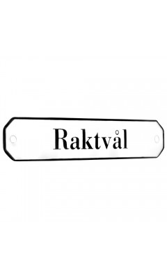 Emaljskylt Raktvål vit - svart 10 x 2 cm modell 30-5 Emaljskylt Raktvål vit - svart 10 x 2 cm modell 30-5
