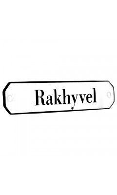 Emaljskylt Rakhyvel vit - svart 10 x 2 cm modell 30-5 Emaljskylt Rakhyvel vit - svart 10 x 2 cm modell 30-5