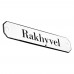 Emaljskylt Rakhyvel vit - svart 10 x 2 cm modell 30-5