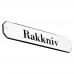 Emaljskylt Rakkniv vit - svart 10 x 2 cm modell 30-5