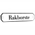 Emaljskylt Rakborste vit - svart 10 x 2 cm modell 30-5