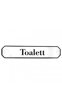 Emaljskylt Toalett vit - svart 10 x 2 cm modell 30-5 Emaljskylt Toalett vit - svart 10 x 2 cm modell 30-5