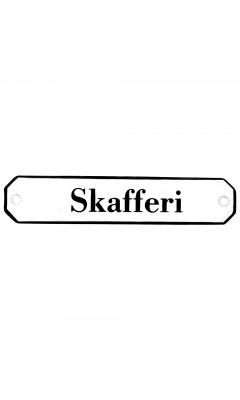 Emaljskylt Skafferi vit - svart 10 x 2 cm modell 30-5 Emaljskylt Skafferi vit - svart 10 x 2 cm modell 30-5