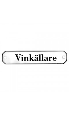 Emaljskylt Vinkällare vit - svart 10 x 2 cm modell 30-5 Emaljskylt Vinkällare vit - svart 10 x 2 cm modell 30-5