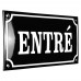 Emaljskylt ENTRÉ svart - vit 24 x 12 cm modell 12-5