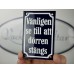 Emaljskylt Vänligen se till att dörren stängs blå - vit 8 x 12 cm modell 41-5