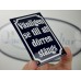 Emaljskylt Vänligen se till att dörren stängs blå - vit 8 x 12 cm modell 41-5