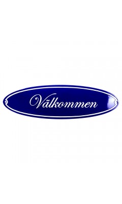 Emaljskylt Välkommen blå - vit 43 x 13 cm modell 43-5 Emaljskylt Välkommen blå - vit 43 x 13 cm modell 43-5