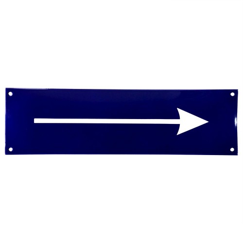 Emaljskylt Arrow blå - vit 35 x 10 cm modell 11-5