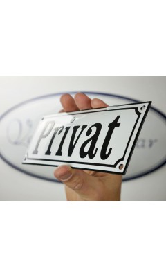 Emaljskylt Privat vit - svart 22 x 8 cm modell 10-5 Emaljskylt Privat vit - svart 22 x 8 cm modell 10-5