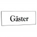 Emaljskylt Gäster vit - svart 6 x 2 cm modell 9-5