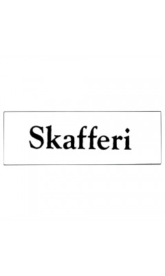 Emaljskylt Skafferi vit - svart 6 x 2 cm modell 9-5 Emaljskylt Skafferi vit - svart 6 x 2 cm modell 9-5