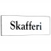 Emaljskylt Skafferi vit - svart 6 x 2 cm modell 9-5