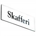 Emaljskylt Skafferi vit - svart 6 x 2 cm modell 9-5