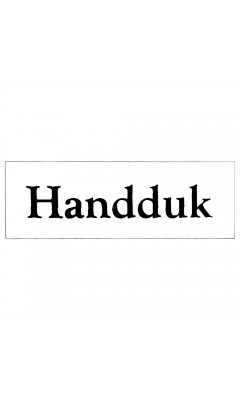 Emaljskylt Handduk vit - svart 6 x 2 cm modell 9-5 Emaljskylt Handduk vit - svart 6 x 2 cm modell 9-5