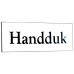 Emaljskylt Handduk vit - svart 6 x 2 cm modell 9-5
