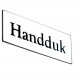 Emaljskylt Handduk vit - svart 6 x 2 cm modell 9-5