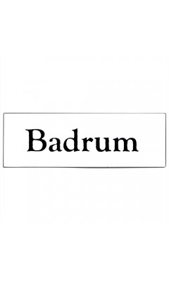Emaljskylt Badrum vit - svart 6 x 2 cm modell 9-5 Emaljskylt Badrum vit - svart 6 x 2 cm modell 9-5