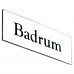 Emaljskylt Badrum vit - svart 6 x 2 cm modell 9-5