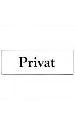 Emaljskylt Privat vit - svart 6 x 2 cm modell 9-5 Emaljskylt Privat vit - svart 6 x 2 cm modell 9-5