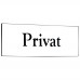 Emaljskylt Privat vit - svart 6 x 2 cm modell 9-5