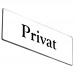 Emaljskylt Privat vit - svart 6 x 2 cm modell 9-5