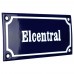 Emaljskylt Elcentral blå - vit 15 x 7,5 cm modell 11-5