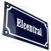 Emaljskylt Elcentral blå - vit 15 x 7,5 cm modell 11-5