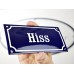 Emaljskylt Hiss blå - vit 15 x 7,5 cm modell 11-5