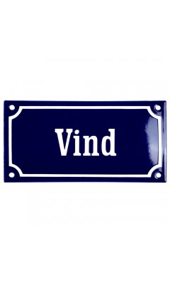Emaljskylt Vind blå - vit 15 x 7,5 cm modell 11-5 Emaljskylt Vind blå - vit 15 x 7,5 cm modell 11-5