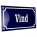 Emaljskylt Vind blå - vit 15 x 7,5 cm modell 11-5