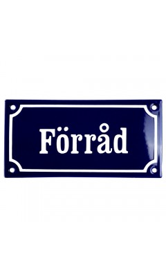 Emaljskylt Förråd blå - vit 15 x 7,5 cm modell 11-5 Emaljskylt Förråd blå - vit 15 x 7,5 cm modell 11-5