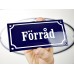 Emaljskylt Förråd blå - vit 15 x 7,5 cm modell 11-5