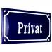 Emaljskylt Privat blå - vit 15 x 7,5 cm modell 11-5