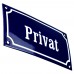 Emaljskylt Privat blå - vit 15 x 7,5 cm modell 11-5