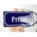 Emaljskylt Privat blå - vit 15 x 7,5 cm modell 11-5