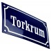 Emaljskylt Torkrum blå - vit 15 x 7,5 cm modell 11-5