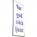 Emaljskylt Var god släck ljuset vit - blå 8 x 20 cm modell 47-5