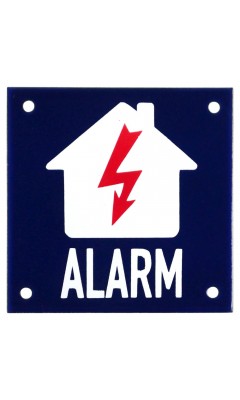 Emaljskylt ALARM flash blå - vit 10 x 10 cm modell 34-5 Emaljskylt ALARM flash blå - vit 10 x 10 cm modell 34-5