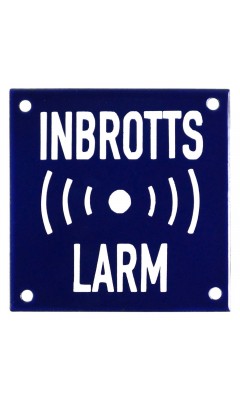 Emaljskylt INBROTTS LARM blå - vit 10 x 10 cm modell 34-5 Emaljskylt INBROTTS LARM blå - vit 10 x 10 cm modell 34-5