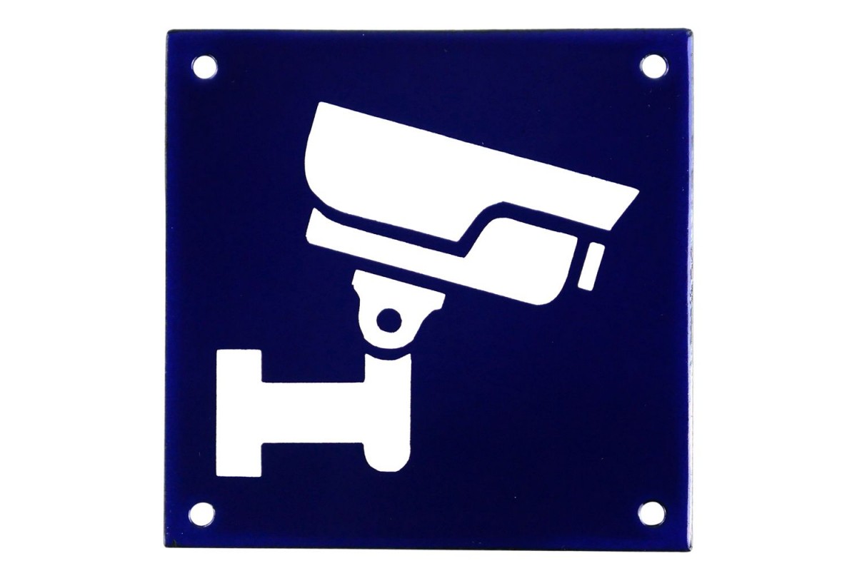 Emaljskylt CCTV blå - vit 10 x 10 cm modell 34-5 Emaljskylt CCTV blå - vit 10 x 10 cm modell 34-5