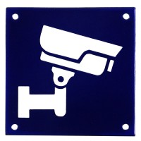 Emaljskylt CCTV blå - vit 10 x 10 cm modell 34-5