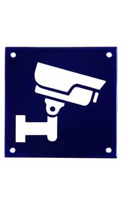 Emaljskylt CCTV blå - vit 10 x 10 cm modell 34-5 Emaljskylt CCTV blå - vit 10 x 10 cm modell 34-5