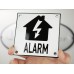 Emaljskylt ALARM flash vit - svart 10 x 10 cm modell 35-5