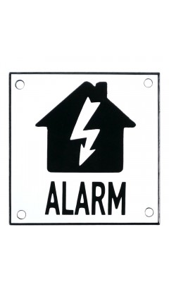 Emaljskylt ALARM flash vit - svart 10 x 10 cm modell 35-5 Emaljskylt ALARM flash vit - svart 10 x 10 cm modell 35-5